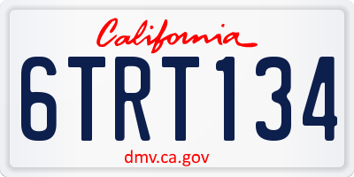 CA license plate 6TRT134