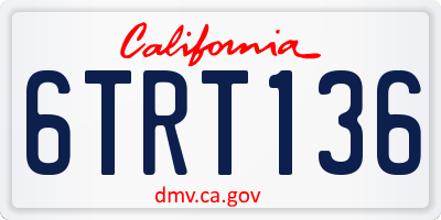 CA license plate 6TRT136
