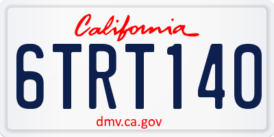 CA license plate 6TRT140