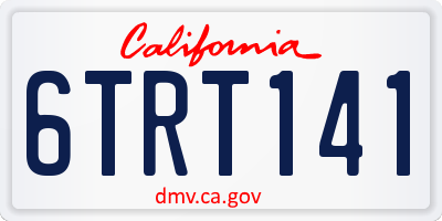 CA license plate 6TRT141