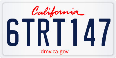 CA license plate 6TRT147