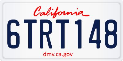 CA license plate 6TRT148