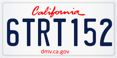 CA license plate 6TRT152