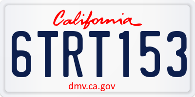 CA license plate 6TRT153