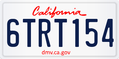CA license plate 6TRT154