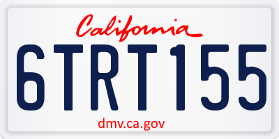 CA license plate 6TRT155