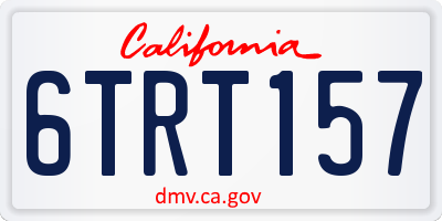CA license plate 6TRT157