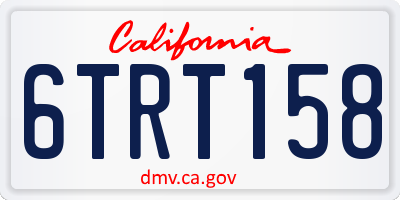 CA license plate 6TRT158