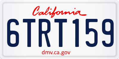 CA license plate 6TRT159