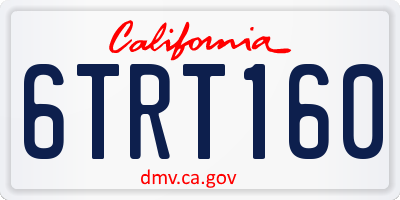 CA license plate 6TRT160