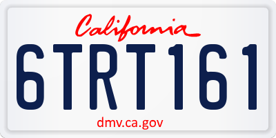 CA license plate 6TRT161
