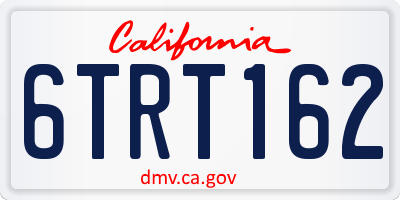 CA license plate 6TRT162