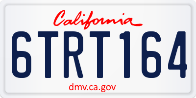 CA license plate 6TRT164