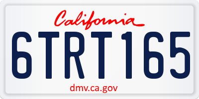 CA license plate 6TRT165