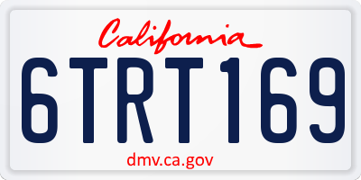 CA license plate 6TRT169