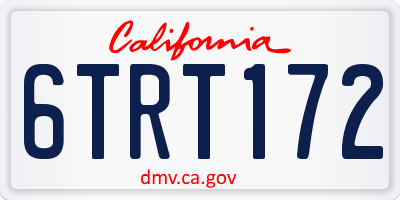 CA license plate 6TRT172