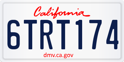 CA license plate 6TRT174