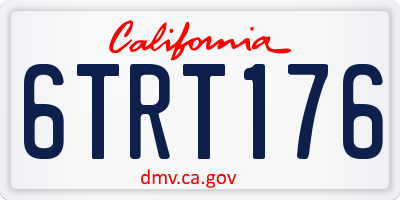 CA license plate 6TRT176