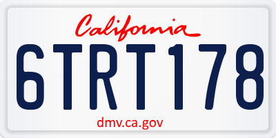 CA license plate 6TRT178