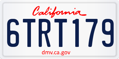 CA license plate 6TRT179