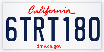 CA license plate 6TRT180