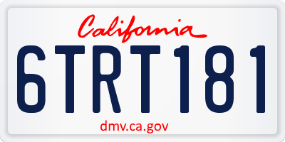 CA license plate 6TRT181