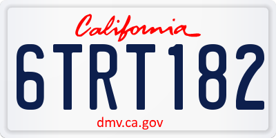 CA license plate 6TRT182