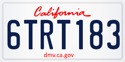 CA license plate 6TRT183