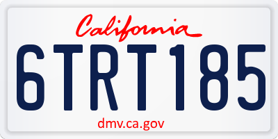 CA license plate 6TRT185