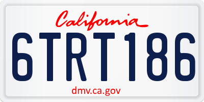 CA license plate 6TRT186