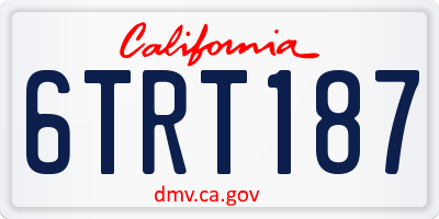 CA license plate 6TRT187
