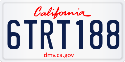 CA license plate 6TRT188