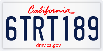 CA license plate 6TRT189