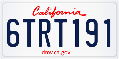 CA license plate 6TRT191