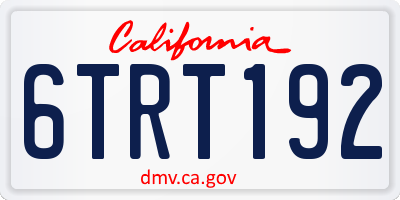 CA license plate 6TRT192