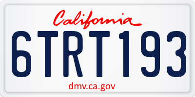 CA license plate 6TRT193