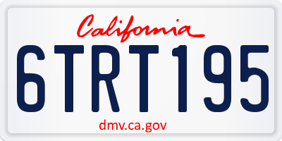 CA license plate 6TRT195