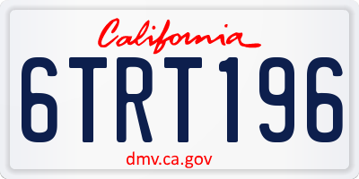 CA license plate 6TRT196