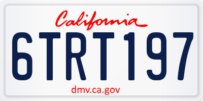 CA license plate 6TRT197