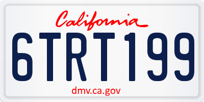 CA license plate 6TRT199