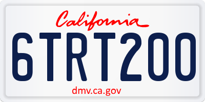CA license plate 6TRT200