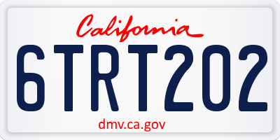 CA license plate 6TRT202
