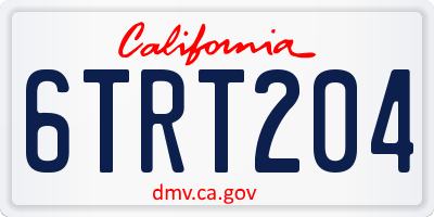 CA license plate 6TRT204