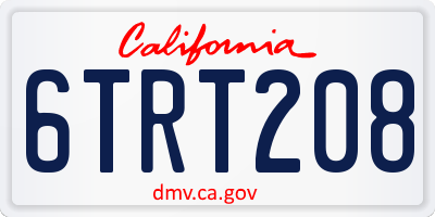 CA license plate 6TRT208