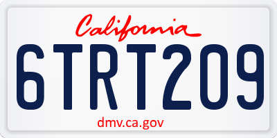 CA license plate 6TRT209