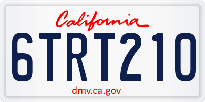 CA license plate 6TRT210