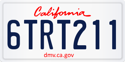 CA license plate 6TRT211