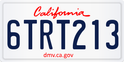 CA license plate 6TRT213