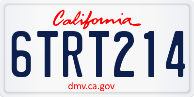 CA license plate 6TRT214
