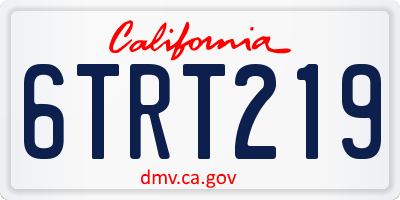 CA license plate 6TRT219